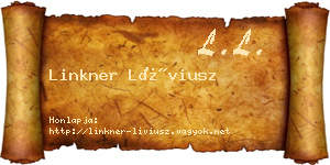 Linkner Líviusz névjegykártya